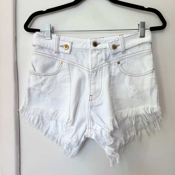 New Retrofete x Revolve Tessa Shorts Jean Micro Shorts Denim White 26 - Picture 5 of 15
